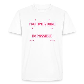 Super prof d'histoire - T-shirt Premium bio Homme - blanc - Devant - Nico (187cm)