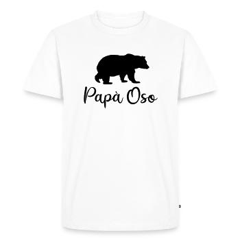 Daddy Father Bear Birthday Gift Funny Spain - Men's Premium Organic T-Shirt - white - Front - Nico (187cm)