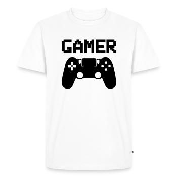 joueur - T-shirt Premium bio Homme - blanc - Devant - Nico (187cm)
