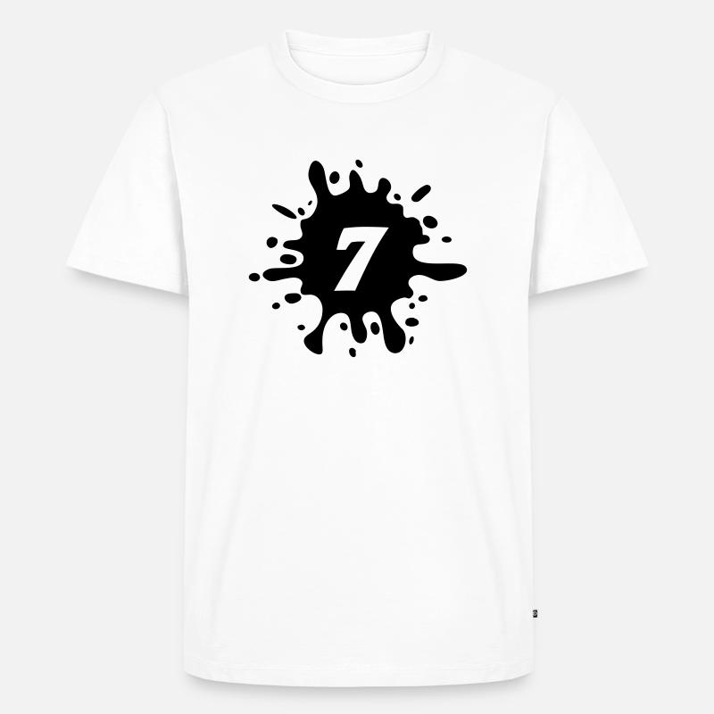 7 - Männer Premium Bio T-Shirt - Weiß
