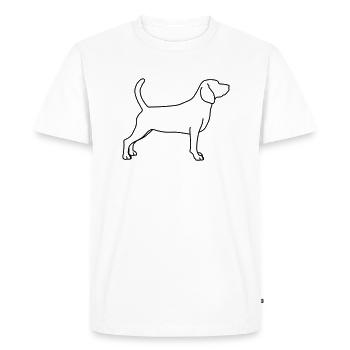 Beagle Lineart 1 - T-shirt Premium bio Homme - blanc - Devant - Nico (187cm)