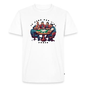 Je peux pas j'ai poker - T-shirt Premium bio Homme - blanc - Devant - Nico (187cm)