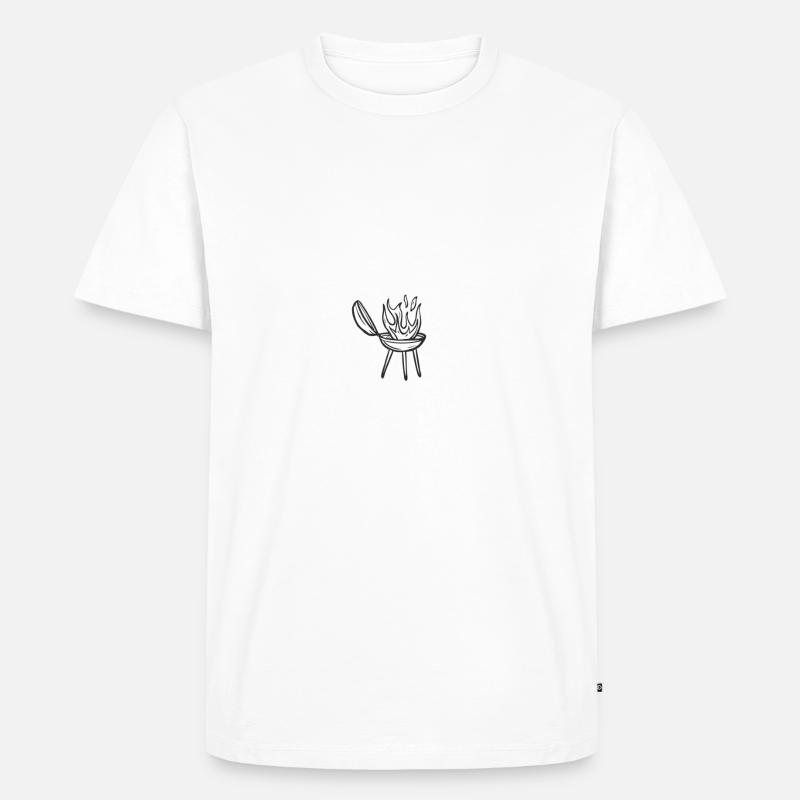 Mann mit Grill - Männer Premium Bio T-Shirt - undefined