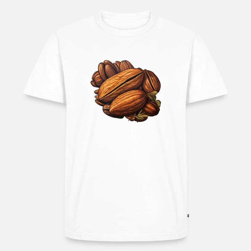 Pecannuss - Männer Premium Bio T-Shirt - Weiß