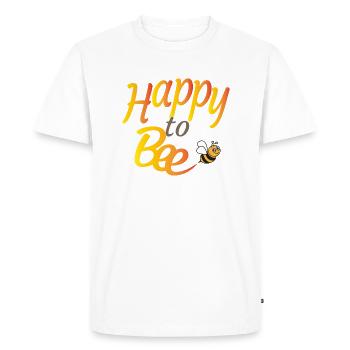 Pour être heureux - T-shirt Premium bio Homme - blanc - Devant - Nico (187cm)