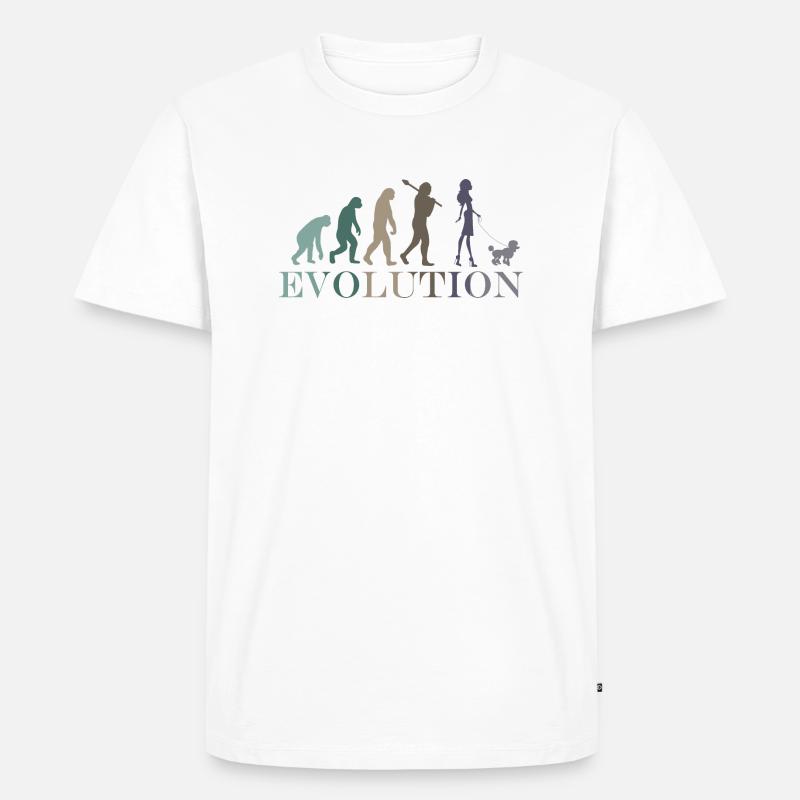 PUDEL EVOLUTION WEIBLICH - Männer Premium Bio T-Shirt - Weiß