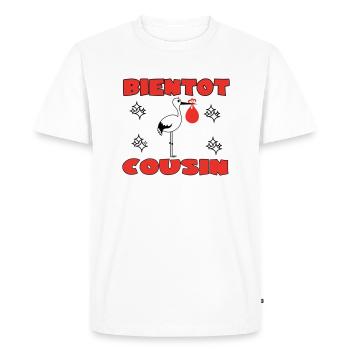 BIENTOT COUSIN - T-shirt Premium bio Homme - blanc - Devant - Nico (187cm)