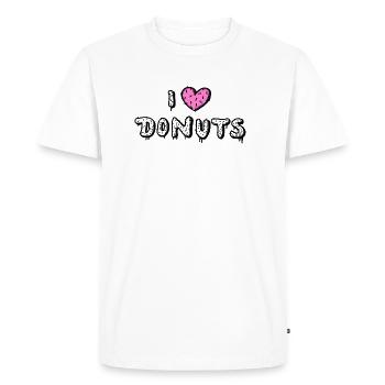 Donut Love - Men's Premium Organic T-Shirt - white - Front - Nico (187cm)
