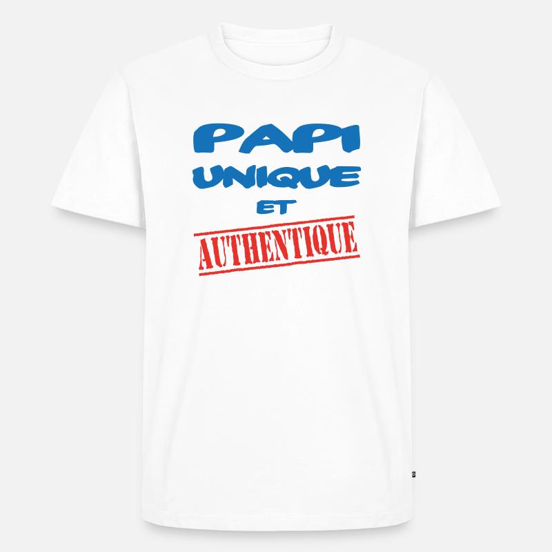 EINZIGARTIGER UND AUTHENTISCHER OPA - Männer Premium Bio T-Shirt - Weiß
