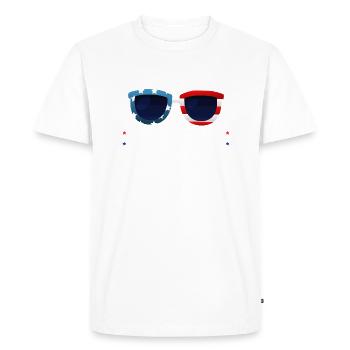 Rouler avec Harris 2024 - T-shirt Premium bio Homme - blanc - Devant - Nico (187cm)