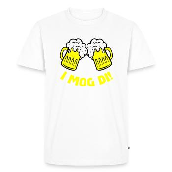 beer i mog di - Men's Premium Organic T-Shirt - white - Front - Nico (187cm)