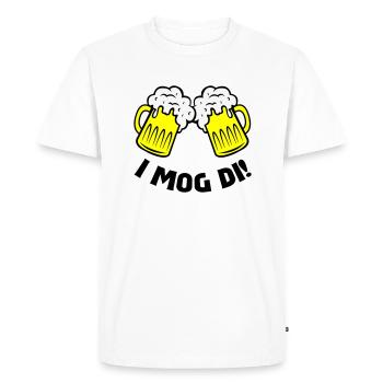 beer i mog di - Men's Premium Organic T-Shirt - white - Front - Nico (187cm)
