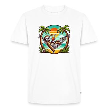 Paresseux dans le hamac - T-shirt Premium bio Homme - blanc - Devant - Nico (187cm)