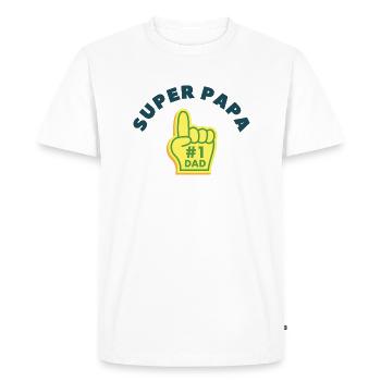 Super Dad - Men's Premium Organic T-Shirt - white - Front - Nico (187cm)