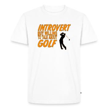 Discours introverti sur le golf - T-shirt Premium bio Homme - blanc - Devant - Nico (187cm)