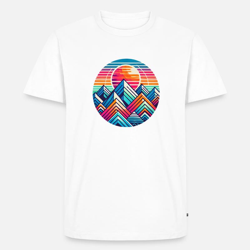Farbenfrohe Berglandschaft - Männer Premium Bio T-Shirt - Weiß