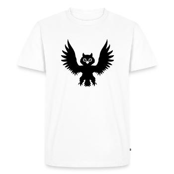 Owl Bird Eagle Owl Night Bird Raven Black Flying Cool - Men's Premium Organic T-Shirt - white - Front - Nico (187cm)