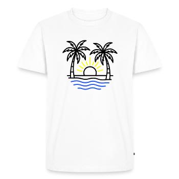 Summer Palm Trees Beach - Men's Premium Organic T-Shirt - white - Front - Nico (187cm)