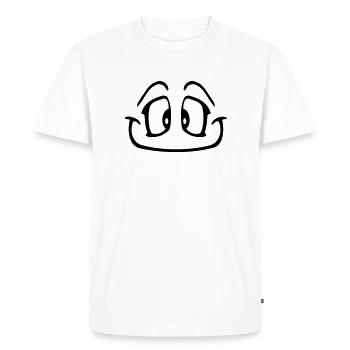 Radiant mignon bande dessinée visage sourire - T-shirt Premium bio Homme - blanc - Devant - Nico (187cm)