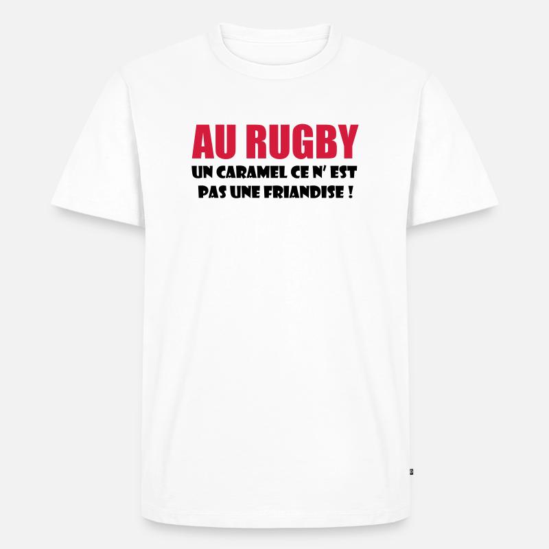 rugby - Männer Premium Bio T-Shirt - Weiß