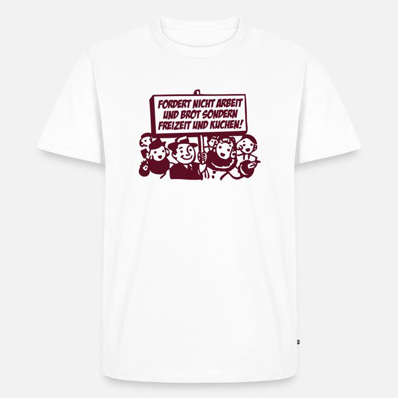 Freizeit und Kuchen - Männer Premium Bio T-Shirt - Weiß