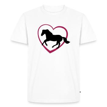 Galloping Horse with Heart - Men's Premium Organic T-Shirt - white - Front - Nico (187cm)