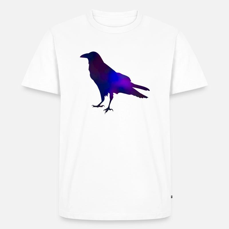 Galaxy Crow - Männer Premium Bio T-Shirt - Weiß