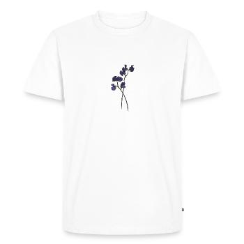 Flowers, nature, organic, violets - Men's Premium Organic T-Shirt - white - Front - Nico (187cm)