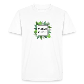 Mafate Tropical J'ai survecu 974 - Ile de la Réuni - T-shirt Premium bio Homme - blanc - Devant - Nico (187cm)