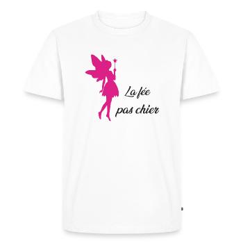 La fée pas chier - T-shirt Premium bio Homme - blanc - Devant - Nico (187cm)