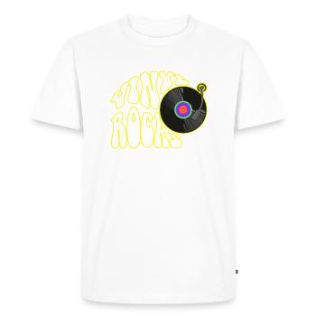 Rétro Flower Power 60 années 70 - Vinyle Rocks 3 - T-shirt Premium bio Homme - blanc - Devant - Nico (187cm)