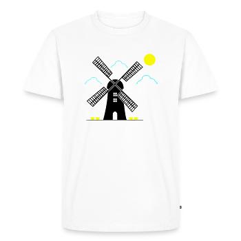 moulin à vent paysage - T-shirt Premium bio Homme - blanc - Devant - Nico (187cm)