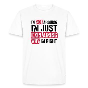 Je ne discute pas - T-shirt Premium bio Homme - blanc - Devant - Nico (187cm)