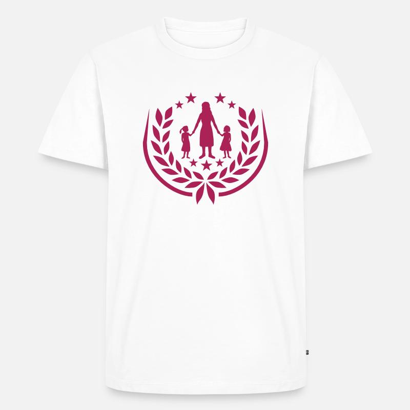 Logo 2 Töchter Mutter - Männer Premium Bio T-Shirt - Weiß