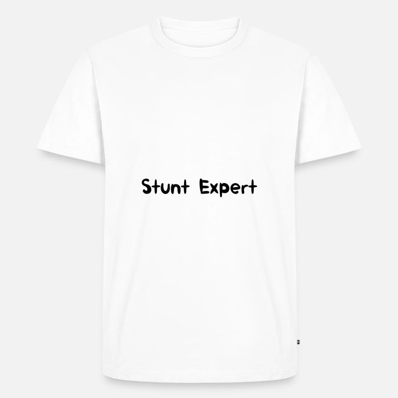 Rollstuhl Stunt Experte - Männer Premium Bio T-Shirt - Weiß