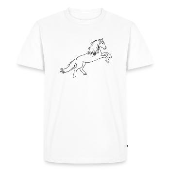 Cheval - T-shirt Premium bio Homme - blanc - Devant - Nico (187cm)
