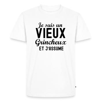 je suis vieux et grincheux - T-shirt Premium bio Homme - blanc - Devant - Nico (187cm)