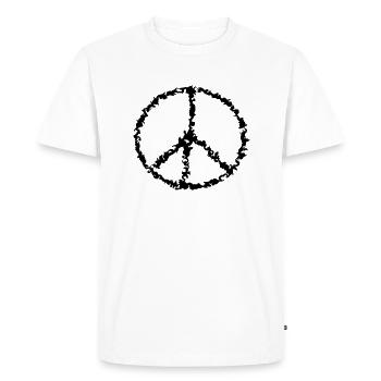 Vecteur de dessin dessiné à la paix - T-shirt Premium bio Homme - blanc - Devant - Nico (187cm)