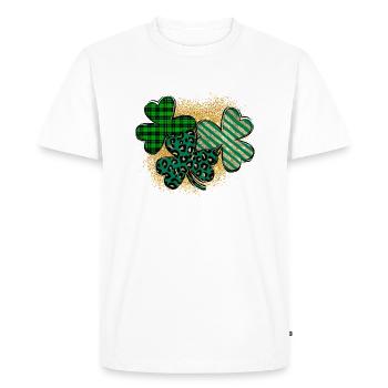Bonne Saint-Patrick Saint Patrick Irlande Irlandais - T-shirt Premium bio Homme - blanc - Devant - Nico (187cm)