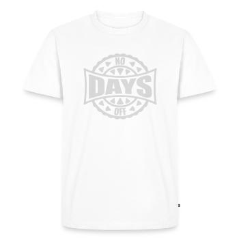 pas de jours de congé devis - T-shirt Premium bio Homme - blanc - Devant - Nico (187cm)
