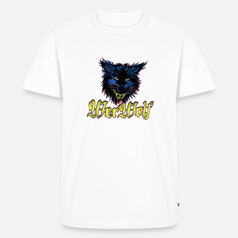 WERWOLFE in the blue - Männer Premium Bio T-Shirt - Weiß