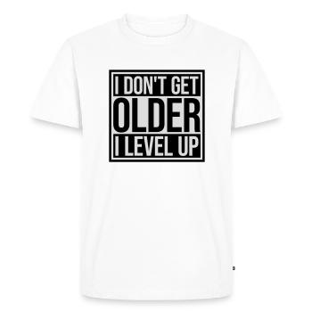 get older level up - Men's Premium Organic T-Shirt - white - Front - Nico (187cm)
