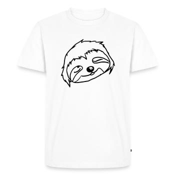Visage paresseux endormi - T-shirt Premium bio Homme - blanc - Devant - Nico (187cm)