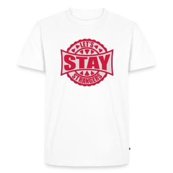Citation Restons Strangers - T-shirt Premium bio Homme - blanc - Devant - Nico (187cm)