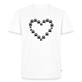 Mon thérapeute a des pattes - T-shirt Premium bio Homme - blanc - Devant - Nico (187cm)