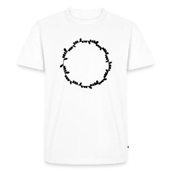 Floral Garland Flowers Hearts 25 Drawing Area 25 - Men's Premium Organic T-Shirt - white - Front - Nico (187cm)