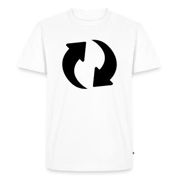 Icône de cycle Recyclage Symbole Flèches de caractère - T-shirt Premium bio Homme - blanc - Devant - Nico (187cm)