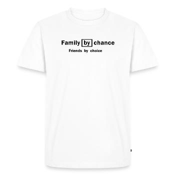 family by chance friends by choice T-shirts - T-shirt Premium bio Homme - blanc - Devant - Nico (187cm)
