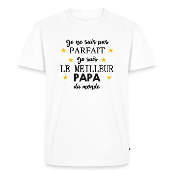 Je ne suis pas parfait je suis le meilleur papa - T-shirt Premium bio Homme - blanc - Devant - Nico (187cm)