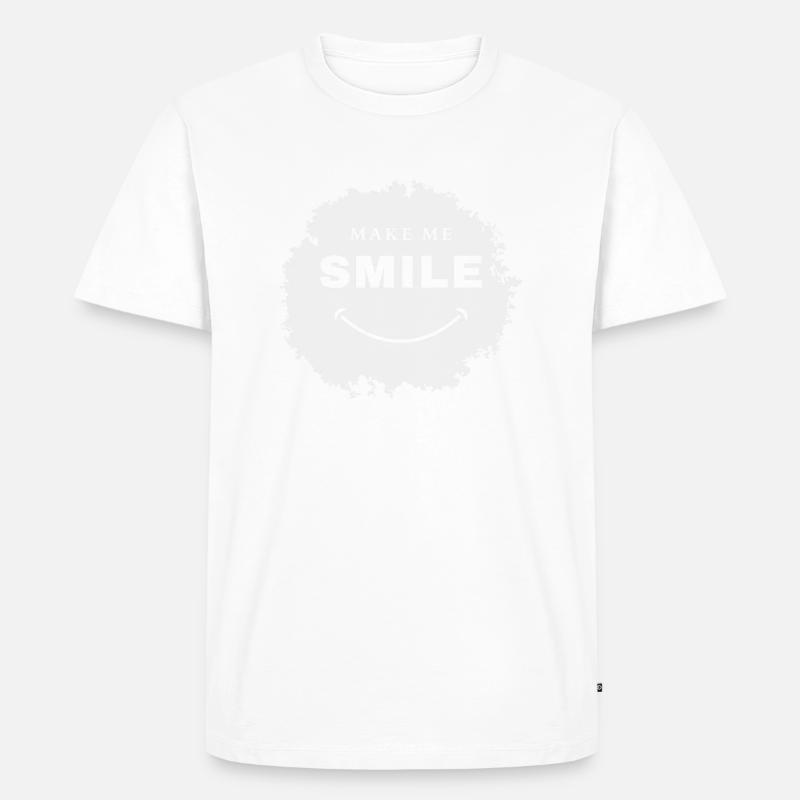 Make Me Smile - Männer Premium Bio T-Shirt - Weiß